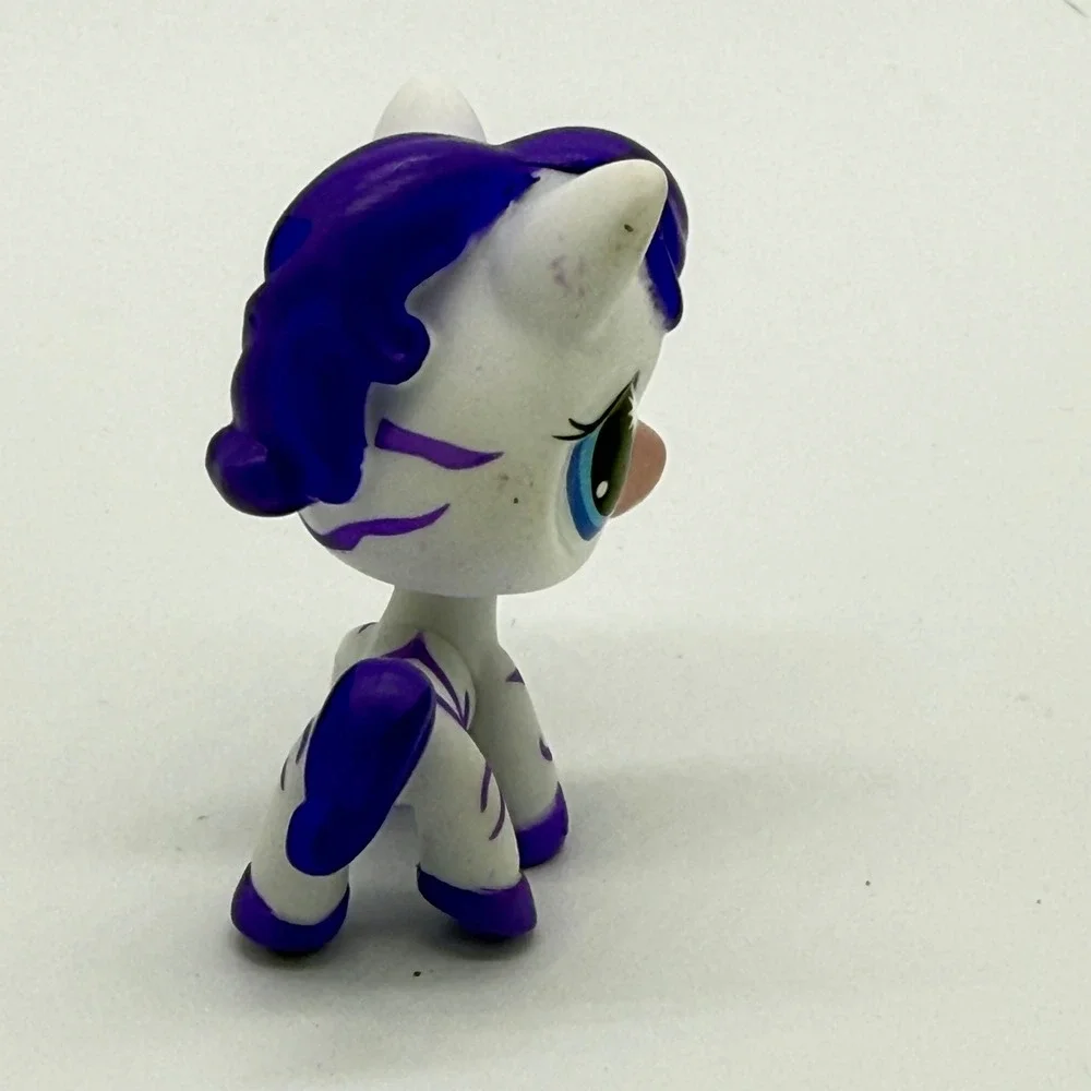 Hasbro LPS Littlest Pet Shop Zebra White Purple G7 #249 Stylin Stripes
